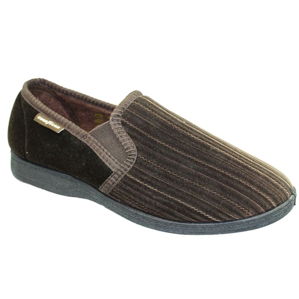 Goodyear Mens Calder Pinstripe Slippers / Brown